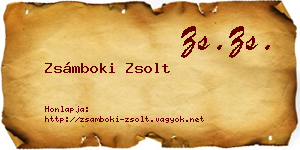 Zsámboki Zsolt névjegykártya